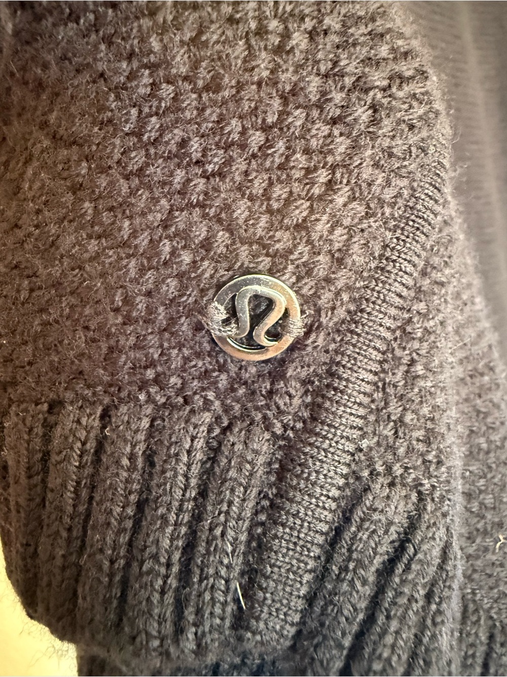 Lululemon On The Go Poncho Sweater Black Merino Wool One Size - Picture 3 of 7